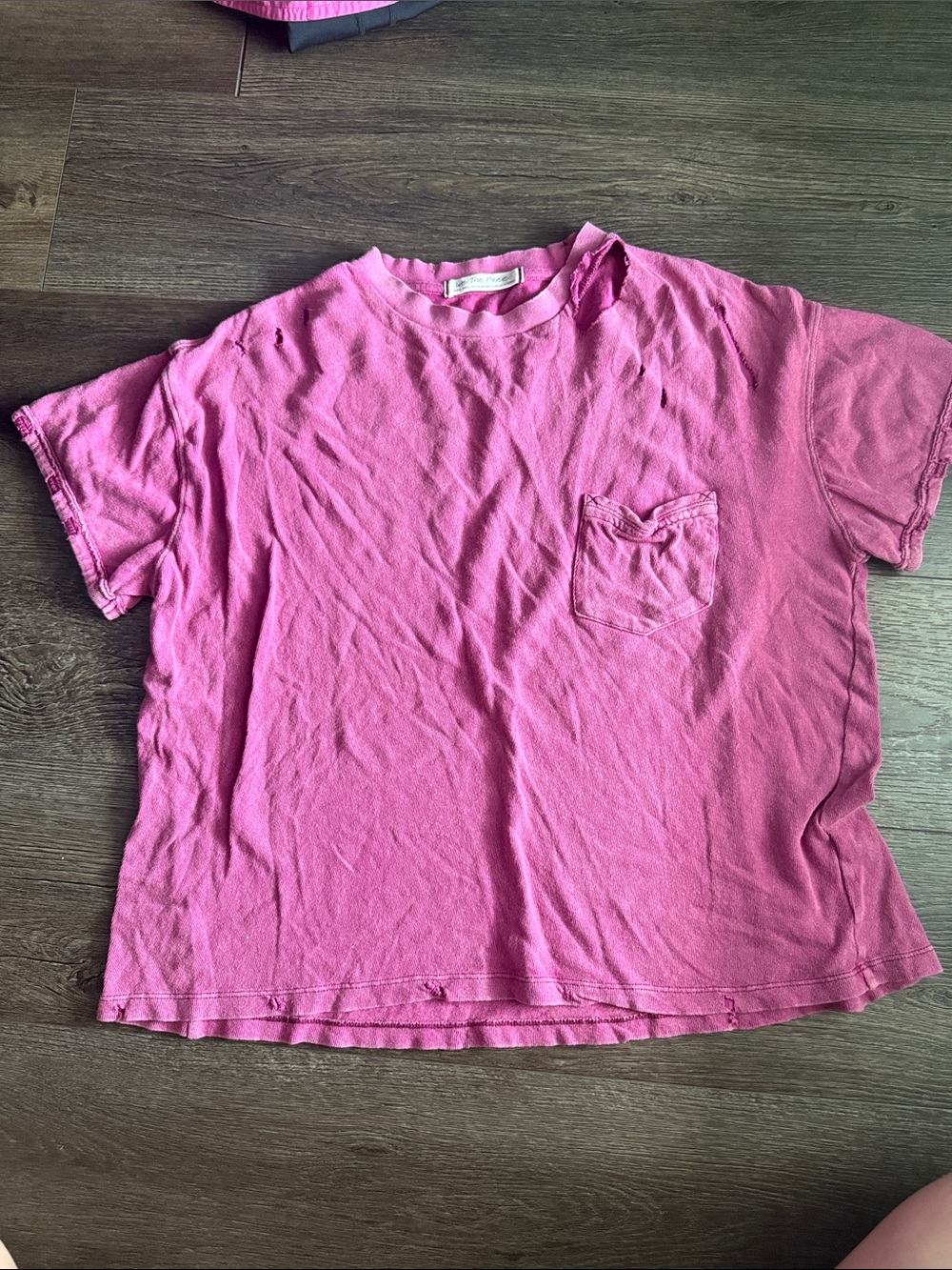 Pink Women's Oversized Pocket Tee - Comfortable Casual Top